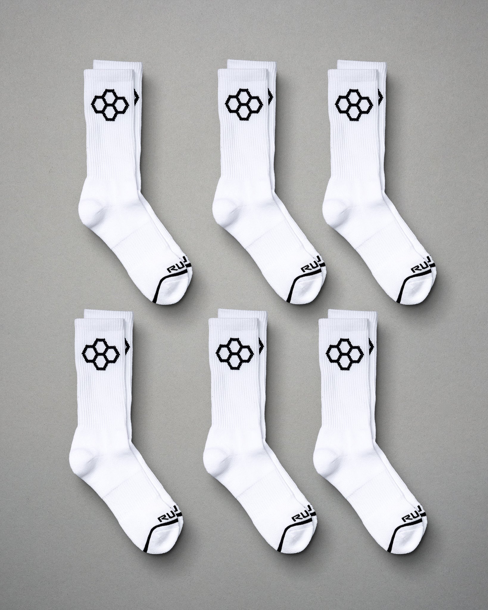 Șosete RUDIS Albe Cushion Crew (6 Buc)