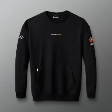 Bluză cu guler UWW Luxe Terry - Negru