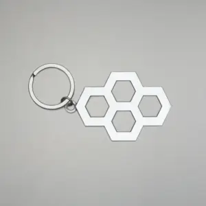 Breloc RUDIS Hex Diecut - Antique Silver