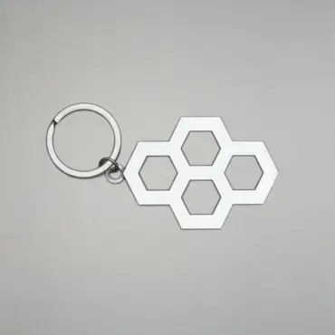 Breloc RUDIS Hex Diecut - Antique Silver