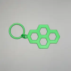 Breloc RUDIS Hex Diecut - NEON GREEN