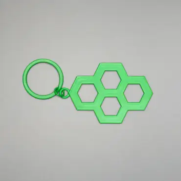 Breloc RUDIS Hex Diecut - NEON GREEN